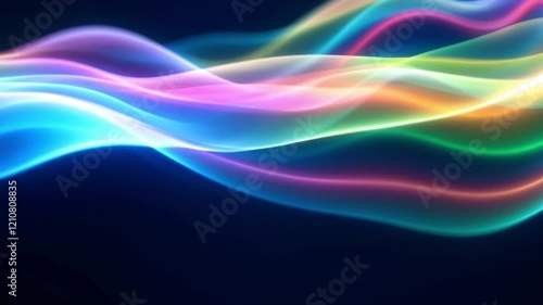 Vibrant Rainbow Wave Abstract Background Video Loop