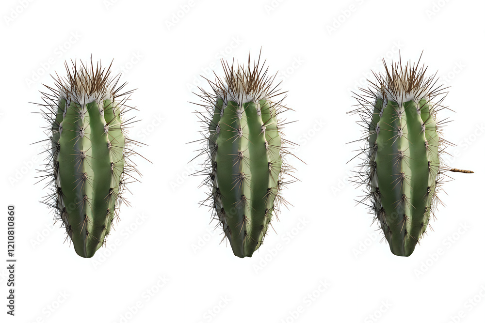 Fototapeta premium Set of cacti, white background