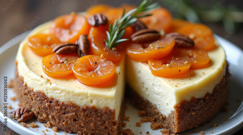 Creamy Cheesecake with Dried Apricots and Pecans Creamy Cheesecake with Dried Apricots and Pecans