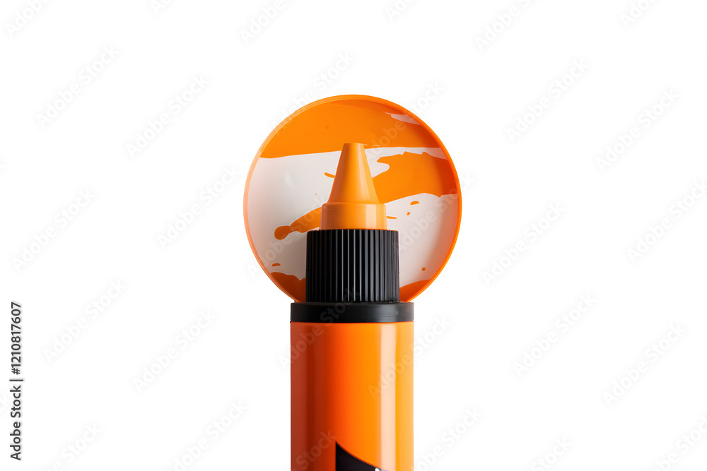 A 3D rendering of orange pen isolated on a white background PNG used for office work A 3D rendering of orange pen isolated on a white background PNG used for office work