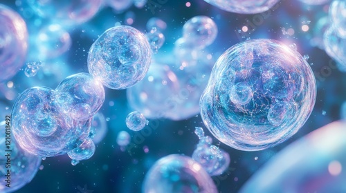 Wallpaper Mural Soft glowing blue particles floating in space, calm and magical, ethereal and luxurious, abstract and vibrant, peaceful and elegant, high detail reflections Torontodigital.ca