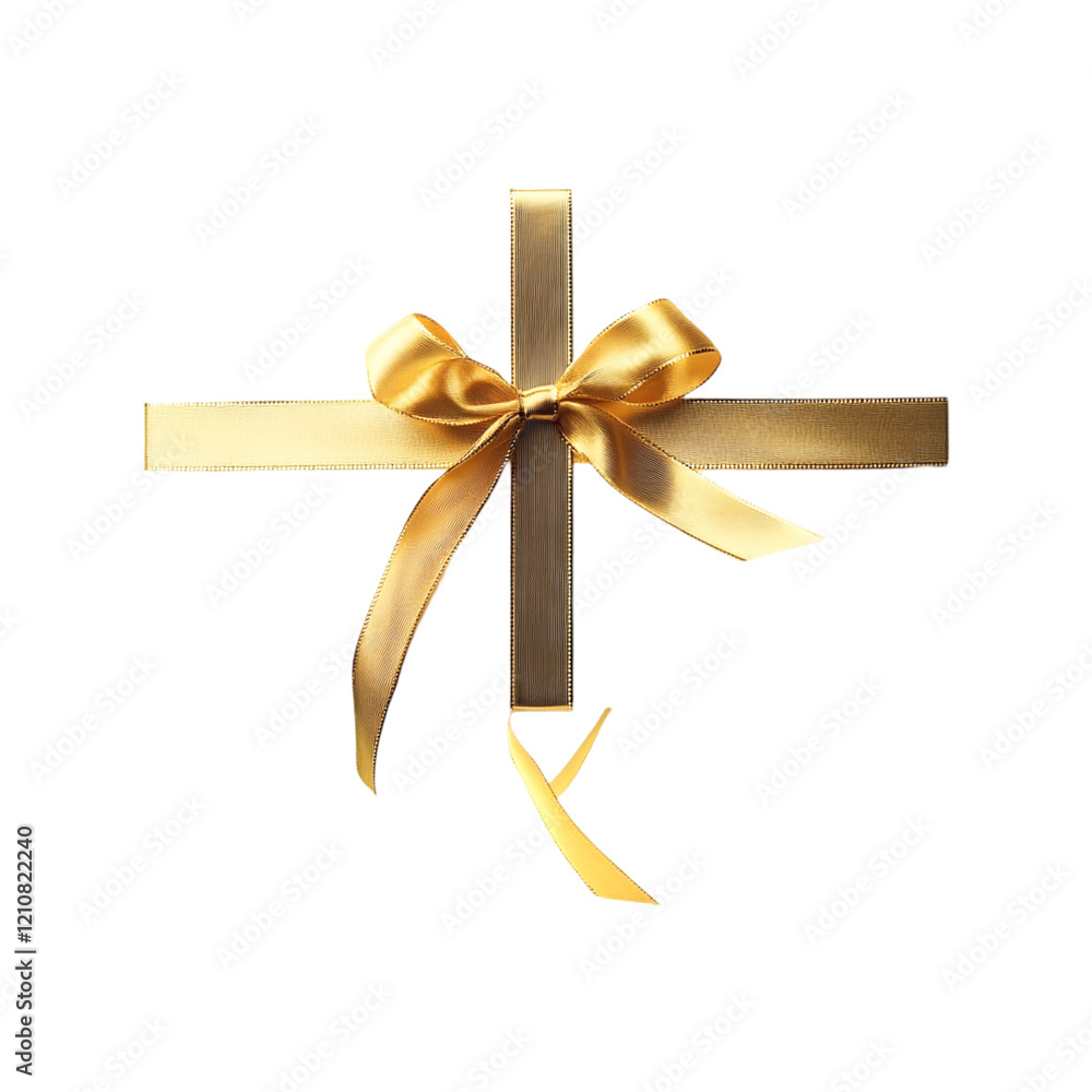 Golden ribbon bow on abstract background gift presentation design, Golden ribbon bow on abstract background gift presentation design,