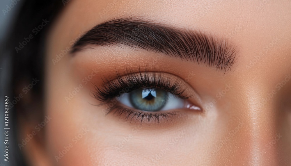 Fototapeta premium Professional Eyebrow Hair Tinting And Correction For Women, Enhance Your Brow Shape And Color With Masterful Techniques.