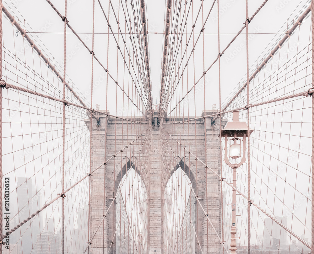 Obraz premium New York, USA: Brooklyn bridge suspension bridge
