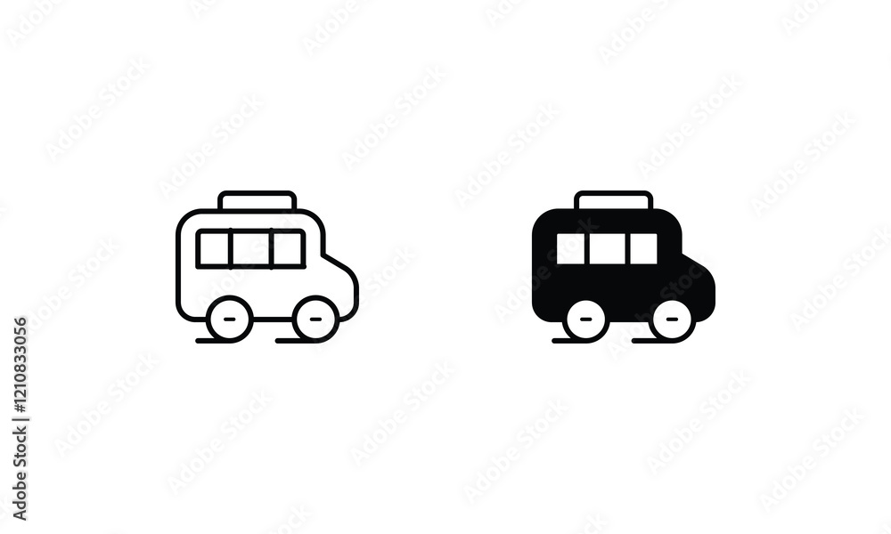 Student Bus icons set vector stock illustration Student Bus icons set vector stock illustration