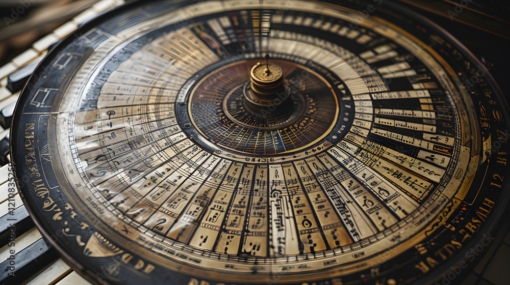 Naklejka premium Comprehensive Circular Chart of Music Theory, Illustrated and Detailed