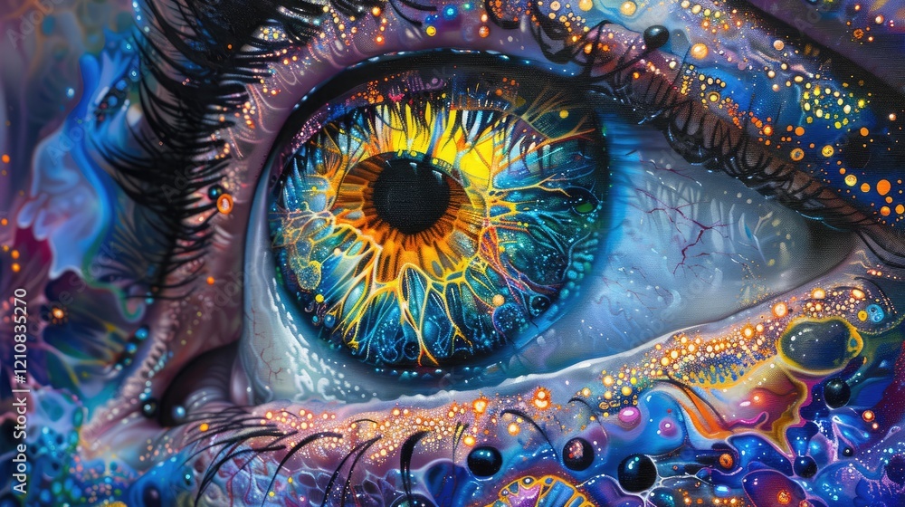 custom made wallpaper toronto digitalClose-up concept of eye art drawing