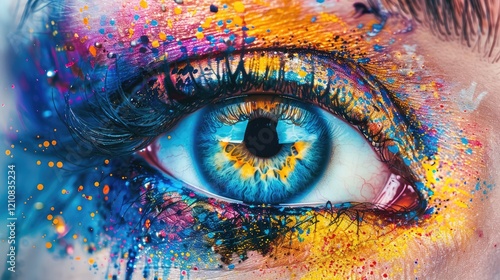 Close-up concept of eye art drawing