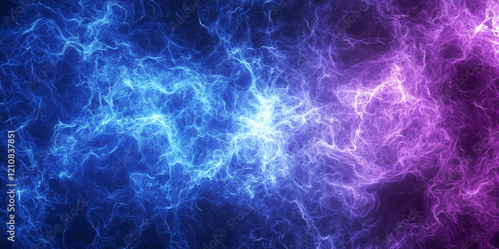 Obraz premium Blue electric lightning in the dark. Abstract background with lightning effect 