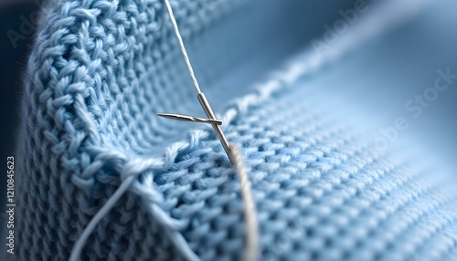 a close up of a piece of cloth with a needle