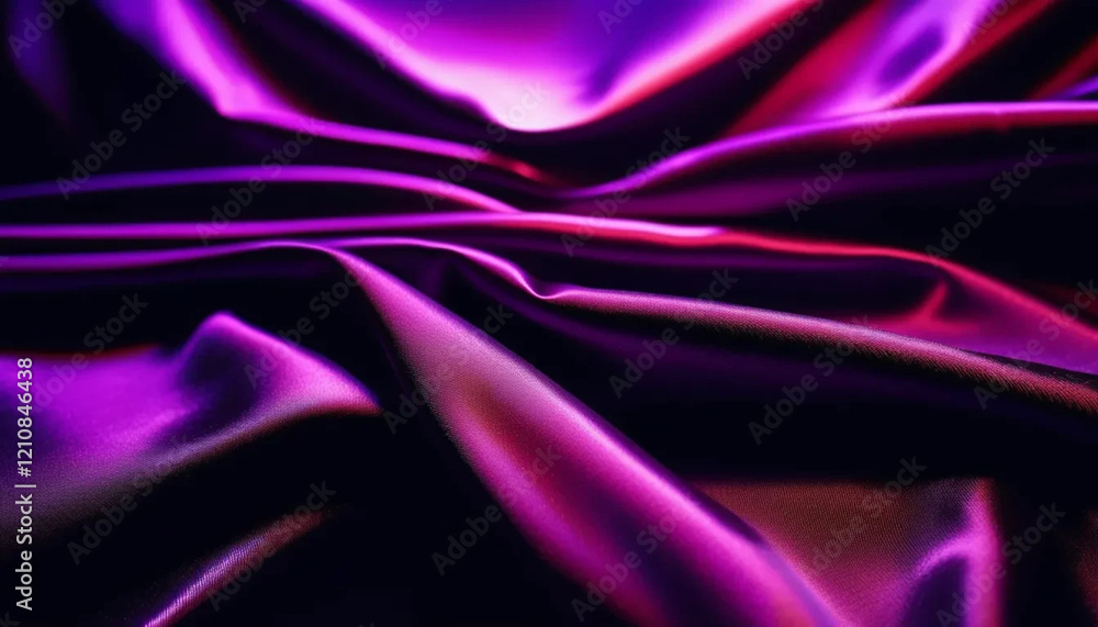 Fototapeta premium Purple draped satin as a background. 