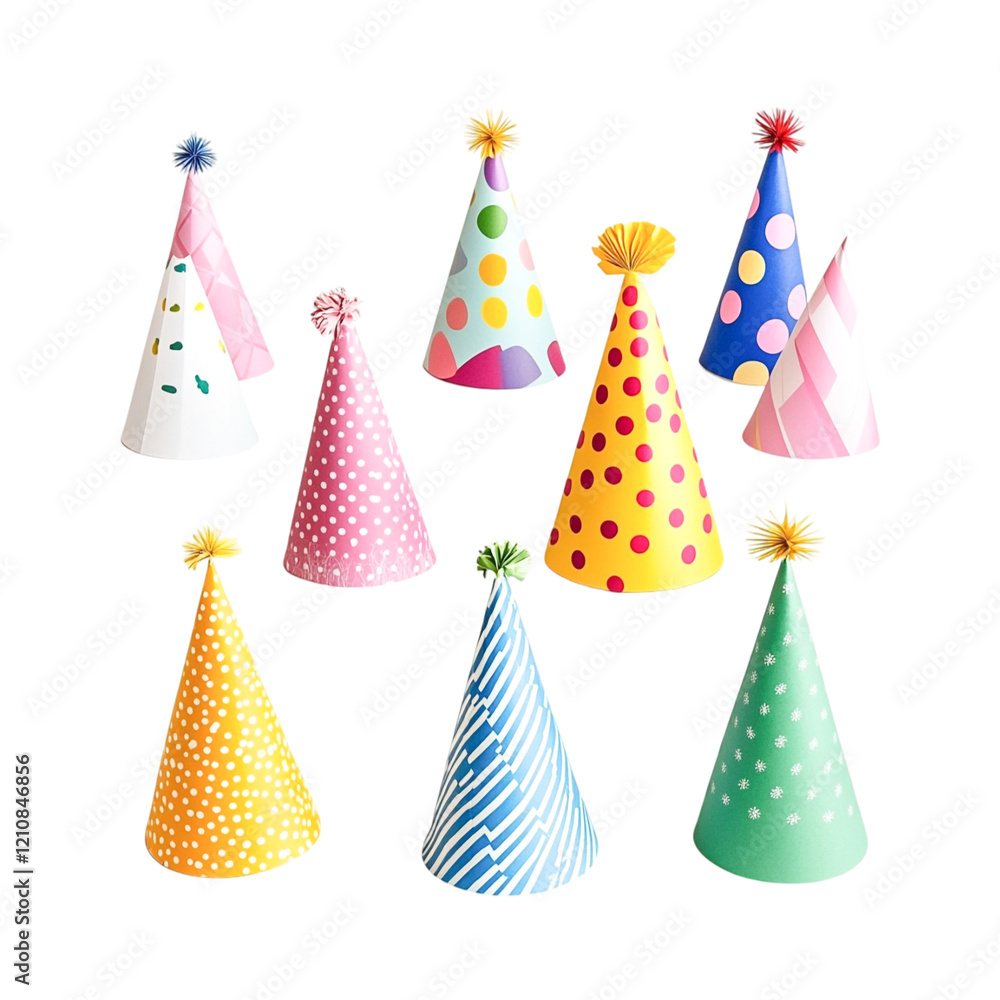 Colorful Party Hats Festive Celebration Colorful Party Hats Festive Celebration
