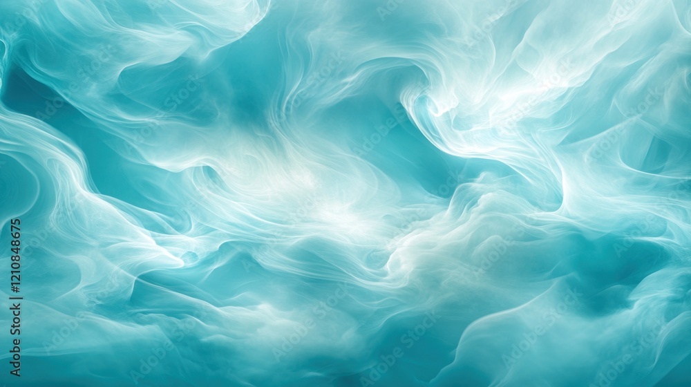 Abstract teal smoke swirls, glowing background, design element Abstract teal smoke swirls, glowing background, design element