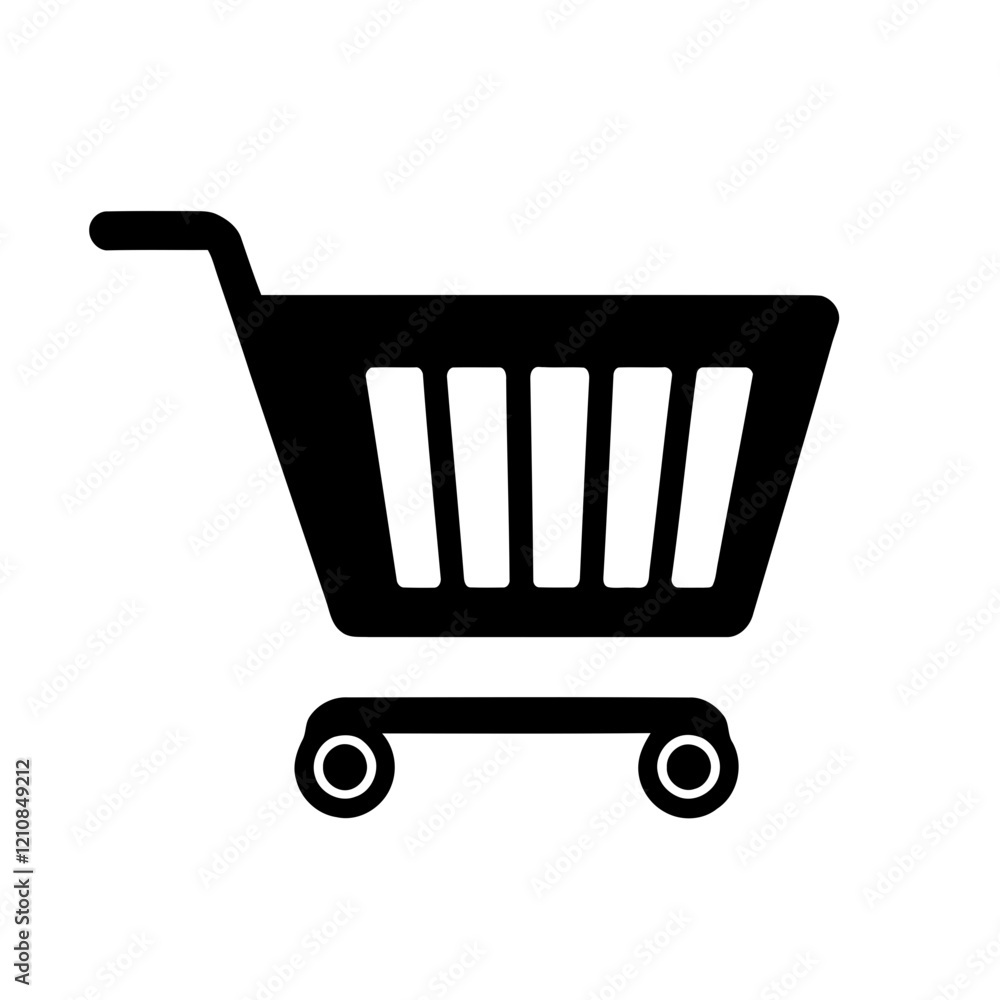 Minimalist Shopping Cart Icon with Clean Lines for Digital Commerce Minimalist Shopping Cart Icon with Clean Lines for Digital Commerce