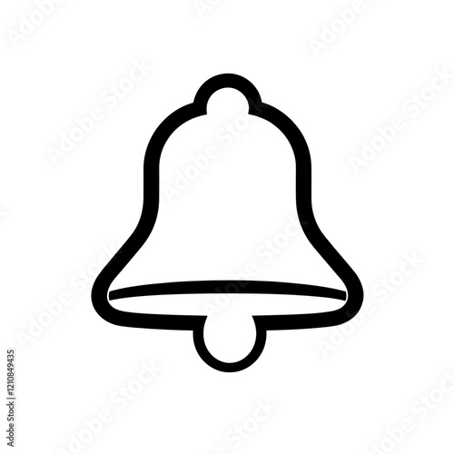 Classic outline bell notification icon with black stroke design on white background for digital applications
