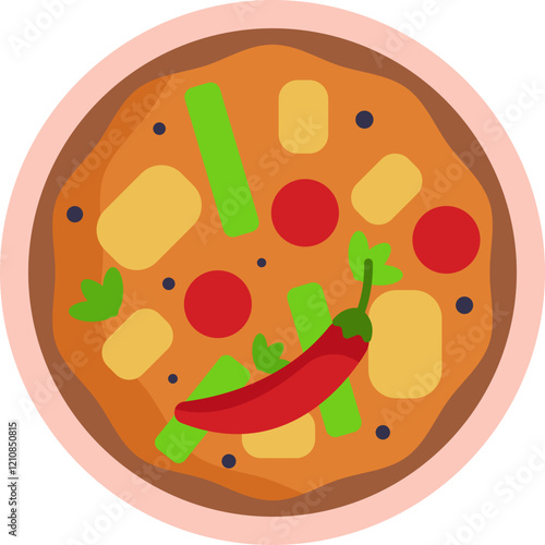 Sambar: A flavorful South Indian stew made with lentils, vegetables, and tamarind, cooked with a blend of spices, served with rice or dosa.