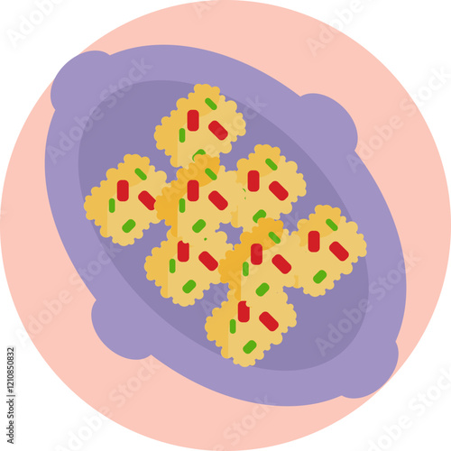 Barfi is a popular Indian dessert made from condensed milk, sugar, and various flavorings like cardamom, coconut, or nuts.