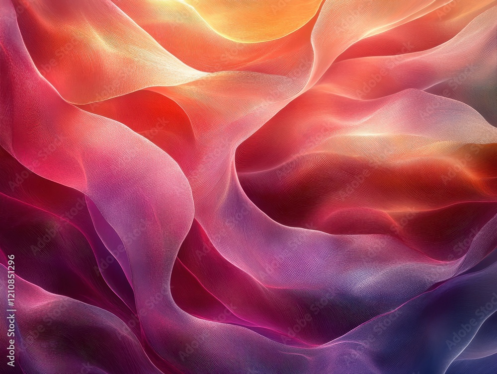 Obraz premium Abstract waves of color in vibrant hues creating a fluid, dynamic composition.