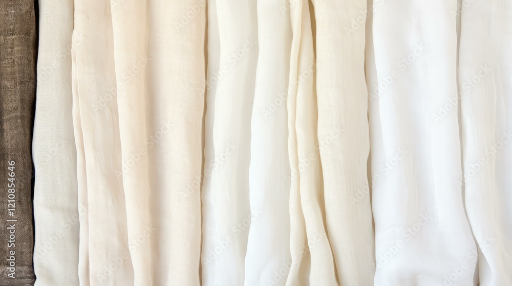 Fototapeta premium Linen fabric rolls neatly lined up, perfect for creating stunning banners or eyecatching posters for any occasion.