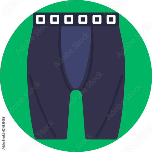 A simple illustration of athletic compression shorts, highlighting a sleek and form-fitting design, ideal for sports and activewear.