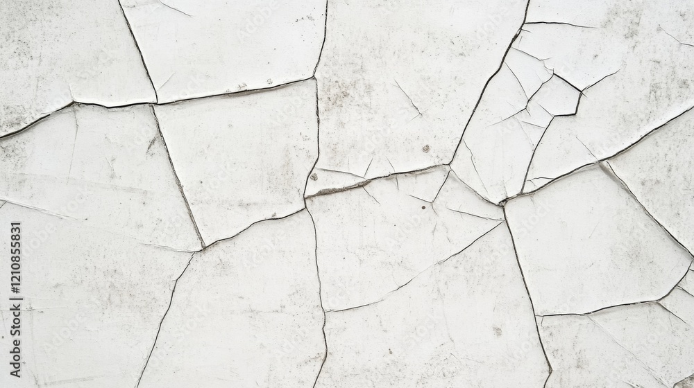 Obraz premium Cracked white paint texture on a surface.
