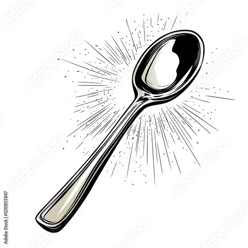 Comic Spoon on white or transparent background