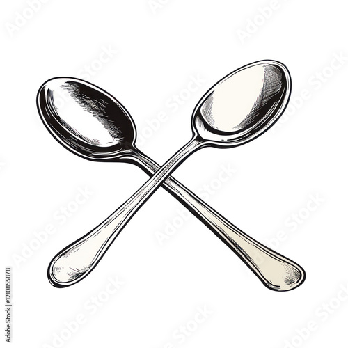 Comic Spoons on white or transparent background