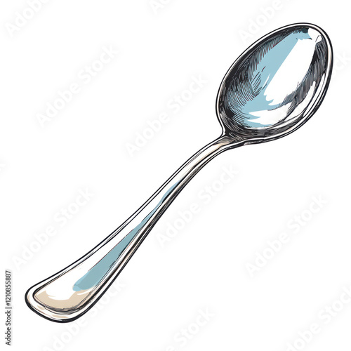 Comic Spoon on white or transparent background
