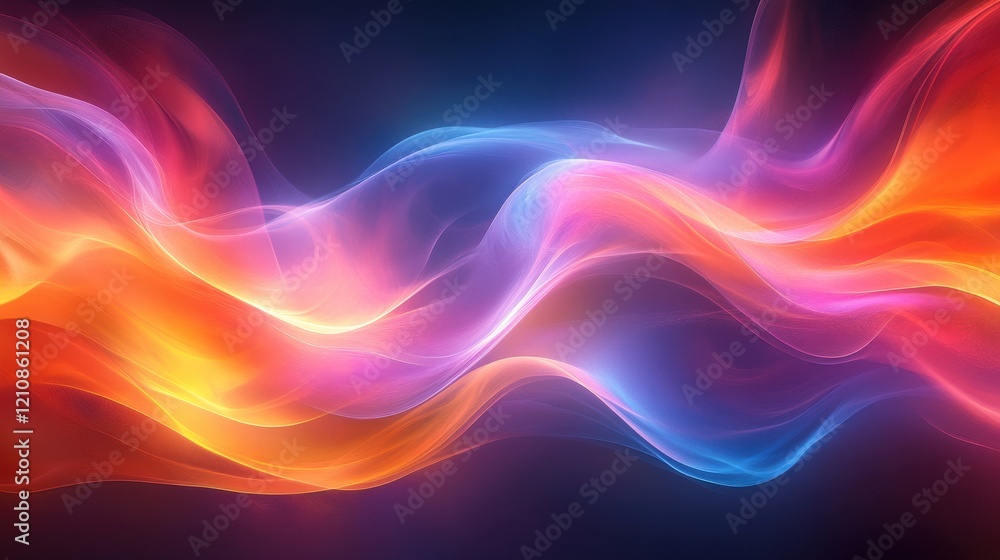 Abstract waves of vibrant colors creating a dynamic visual flow. Abstract waves of vibrant colors creating a dynamic visual flow.