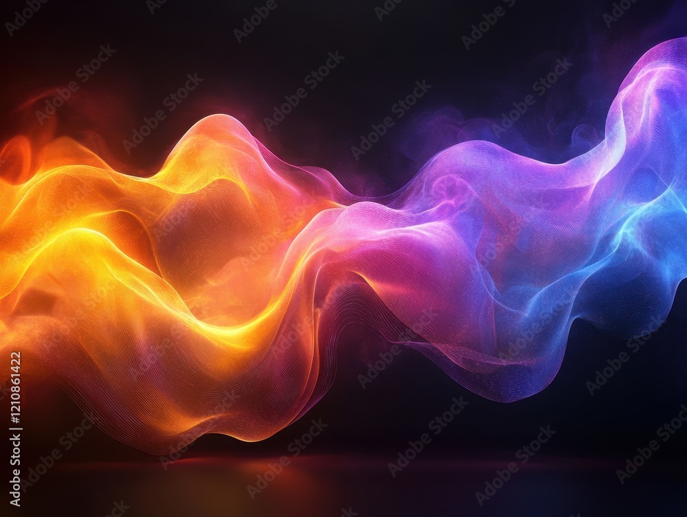 Fototapeta premium Abstract waves of vibrant colors flowing in a dynamic composition.