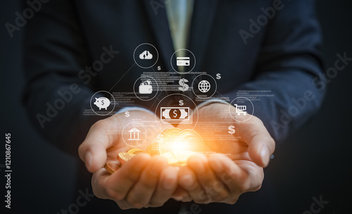 Photography businessman plan the business plans and analyse profitability of working compani