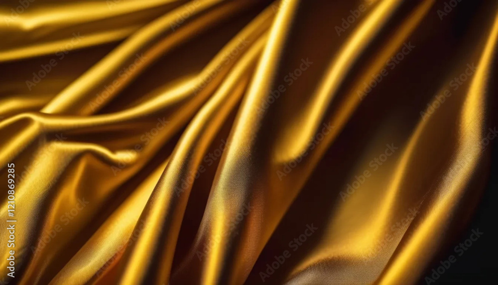 Fototapeta premium Golden draped satin as a background. 