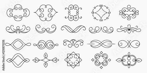 Vintage decorative element set for design