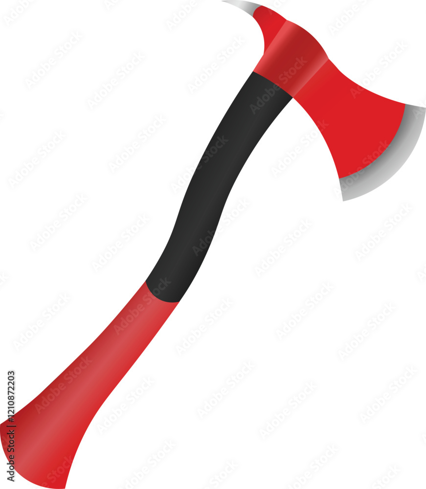 Red fire axe on white background vector illustration Red fire axe on white background vector illustration
