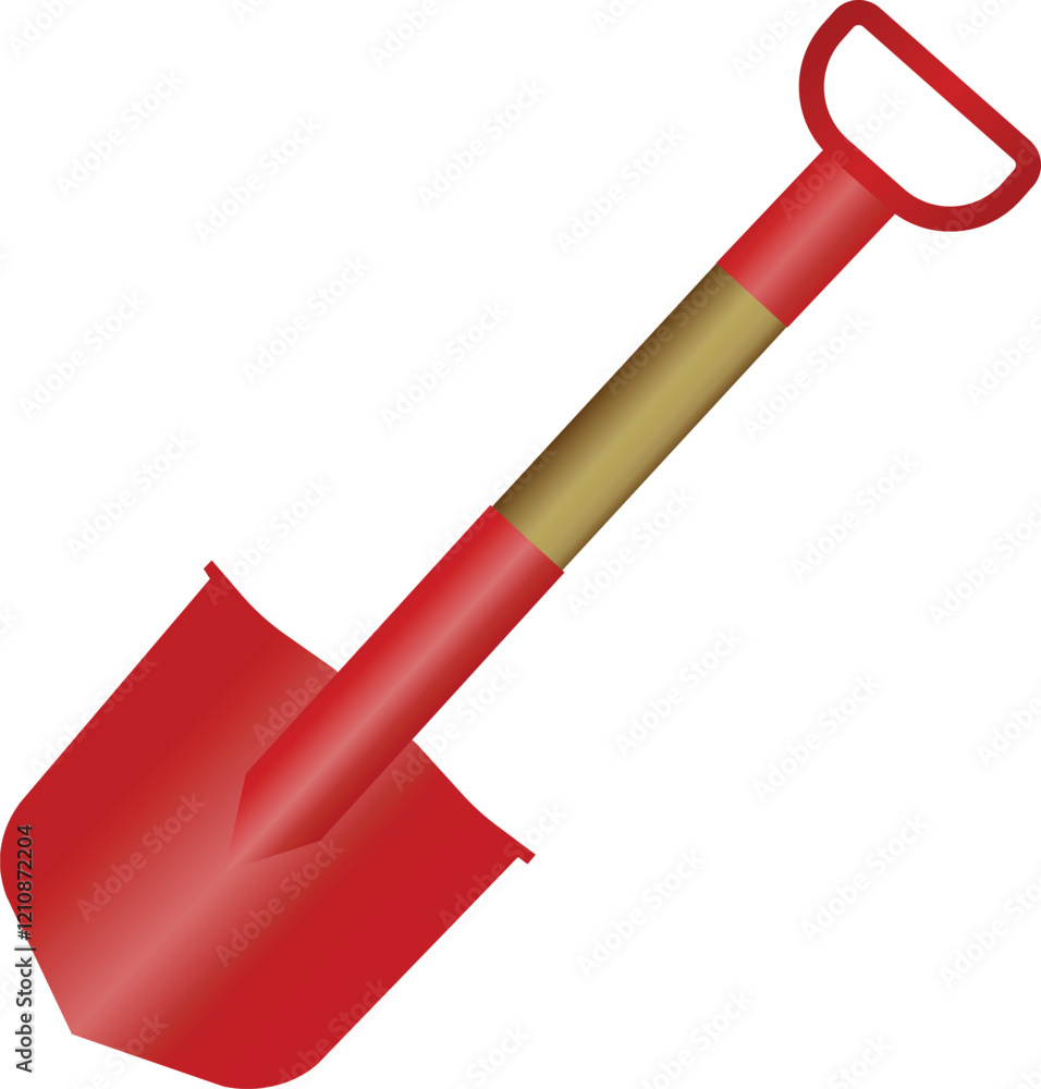 Red fire shovel vector illustration, Eps10 Red fire shovel vector illustration, Eps10