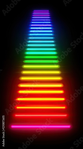 Futuristic Holographic Neon Grid with Vibrant 80s Style and Glowing Rainbow Light Effects