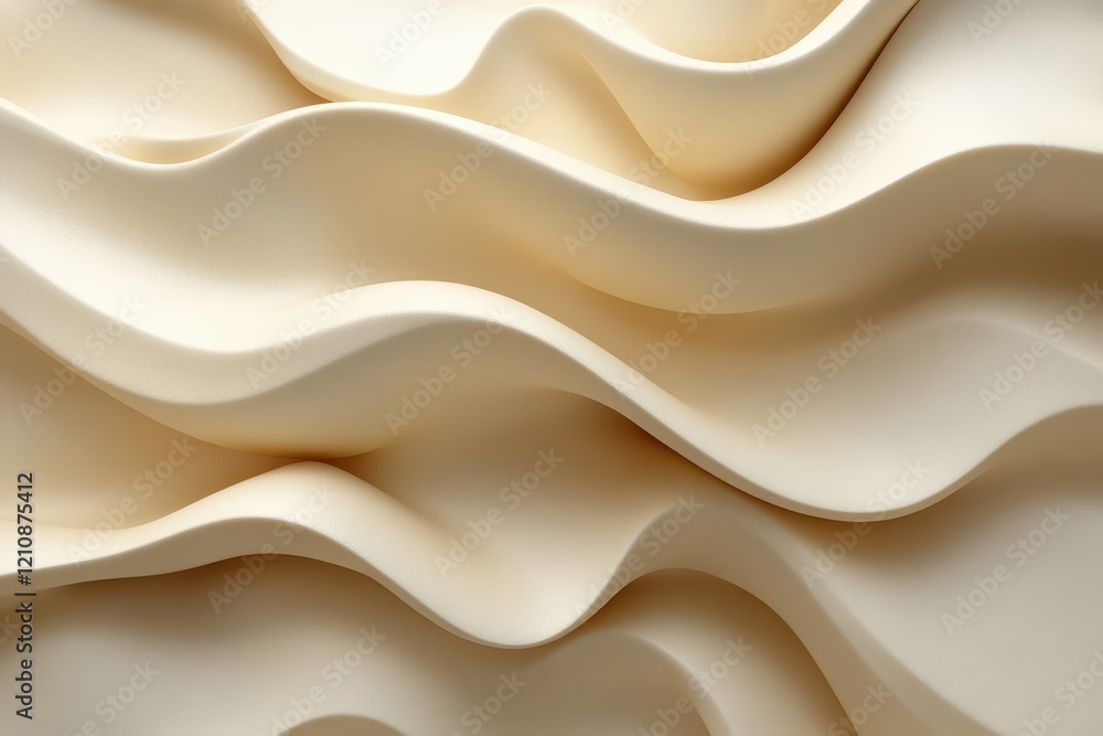 Obraz premium Abstract wavy texture in soft beige tones, emphasizing fluidity and design.