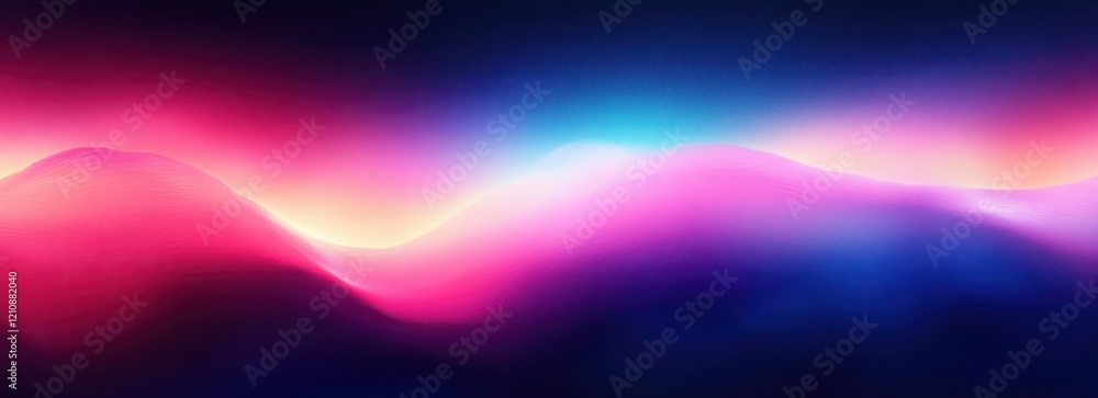 Obraz premium Vibrant Abstract Landscape with Smooth Pink Blue Gradients and Glowing Light Digital Art Impressionism