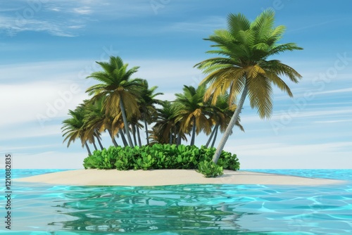 Wallpaper Mural Tropical island, 3d style, travel and vacation concept Torontodigital.ca