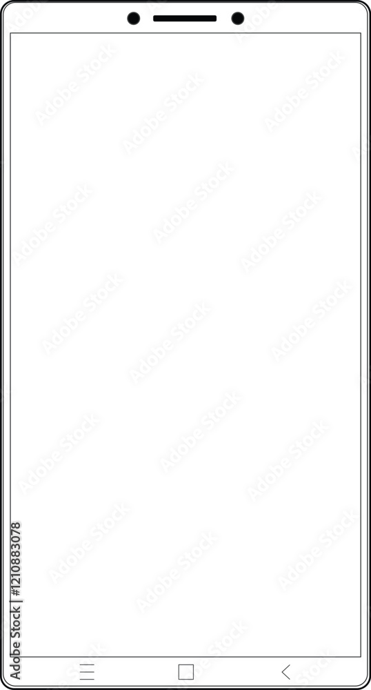 Vector smartphone outline template, phone vector icon Vector smartphone outline template, phone vector icon