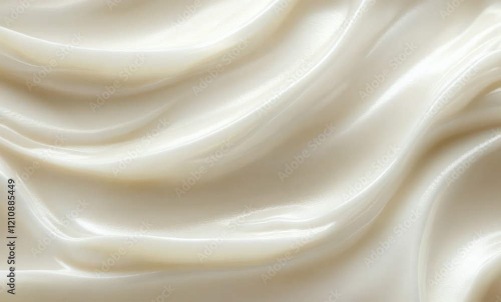 Fototapeta premium Creamy White Texture Soft Lighting Minimalist Swatch Background Spa Skincare Cream Body Lotion