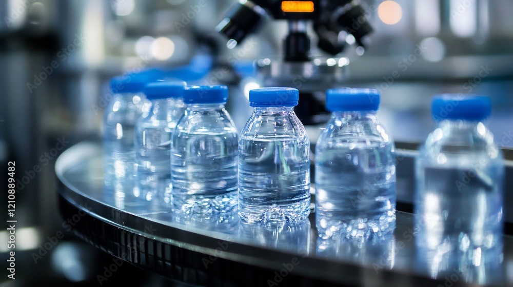 Bottled water production line, factory, quality control Bottled water production line, factory, quality control