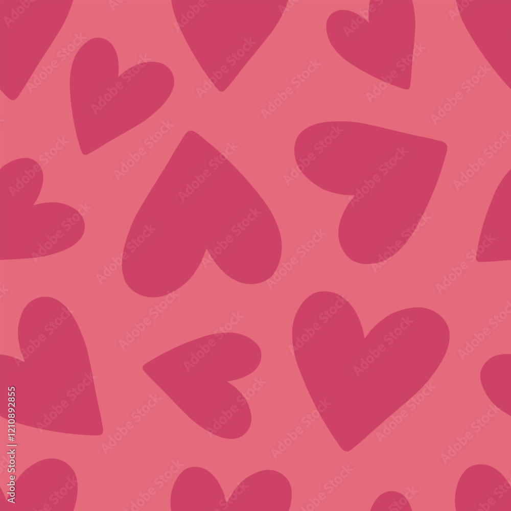 Seamless romantic pattern with cute hand drawn hearts. Scandinavian design style, illustration for textile, manufacturing. Design for Valentine's Day, vector illustration Seamless romantic pattern with cute hand drawn hearts. Scandinavian design style, illustration for textile, manufacturing. Design for Valentine's Day, vector illustration