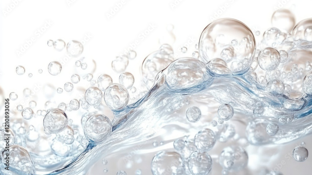 Hyper-realistic Water Bubbles on White Background Clear Float Sparkle Stream Fizz Underwater Effect Hyper-realistic Water Bubbles on White Background Clear Float Sparkle Stream Fizz Underwater Effect