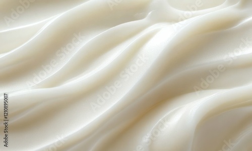 Creamy White Texture Skincare Lotion Background Minimalist Calm Natural Lighting photo