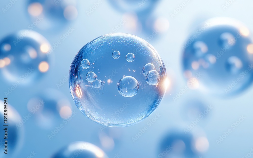 Transparent Bubbles in Biotechnology and Cosmetic Science with Hyper-Realistic Details Transparent Bubbles in Biotechnology and Cosmetic Science with Hyper-Realistic Details