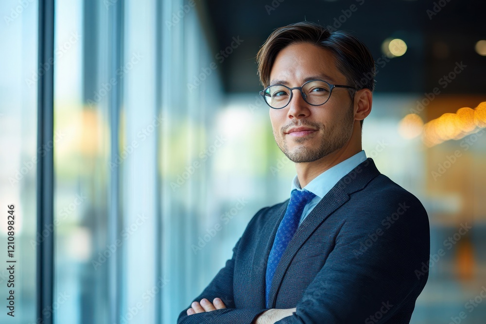Fototapeta premium Businessman Working in Modern Office Environment