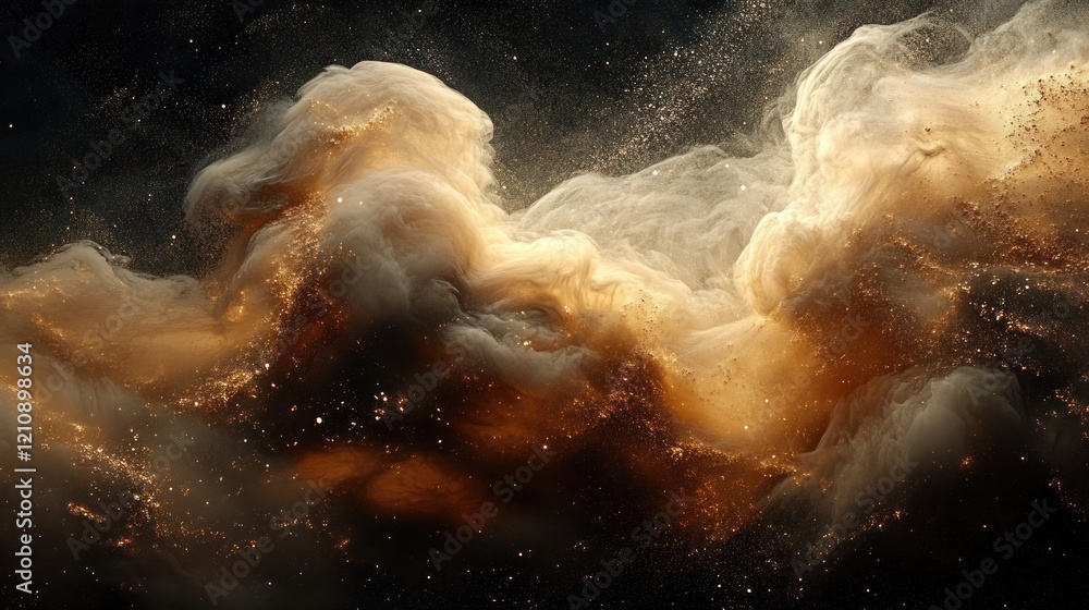 Fototapeta premium Swirling Dust Clouds in Desert Storm Capturing Motion and Texture of a Dirt Road