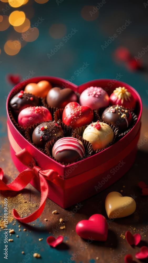 Heart-Shaped Box of Gourmet Chocolates for Valentine's Day Heart-Shaped Box of Gourmet Chocolates for Valentine's Day