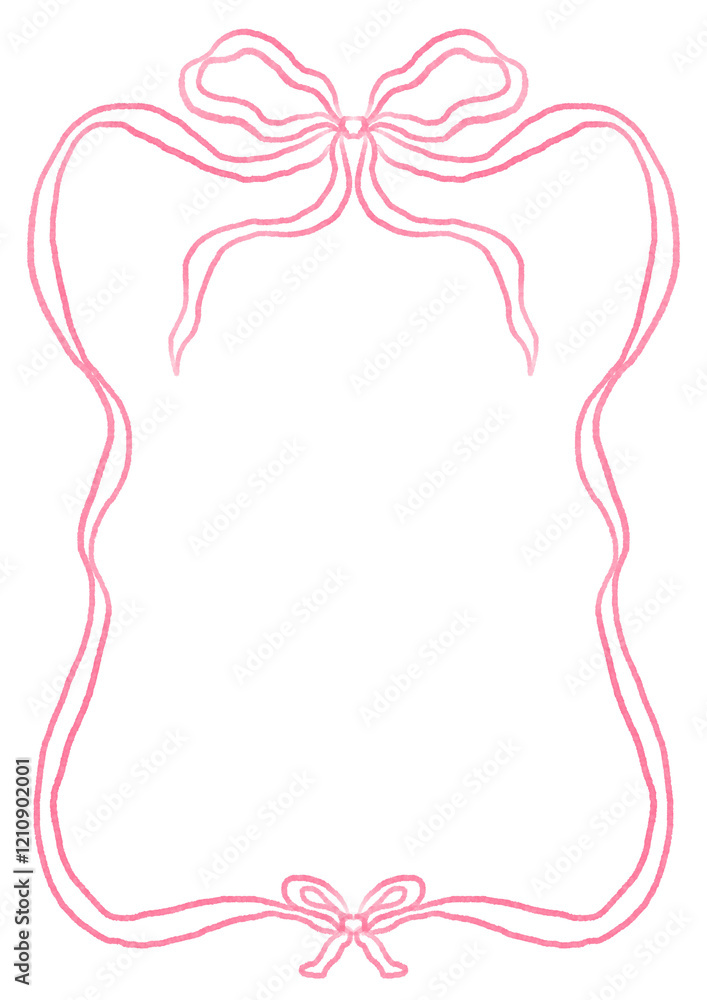 frame with bow fit for wedding birthday engagement dinner baby welcome invitation with coquette y2k style in Light pink frame with bow fit for wedding birthday engagement dinner baby welcome invitation with coquette y2k style in Light pink